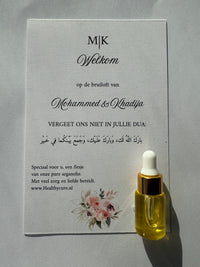 Bedankjes arganolie 3ml €2,- per stuk. (25 stuks)
