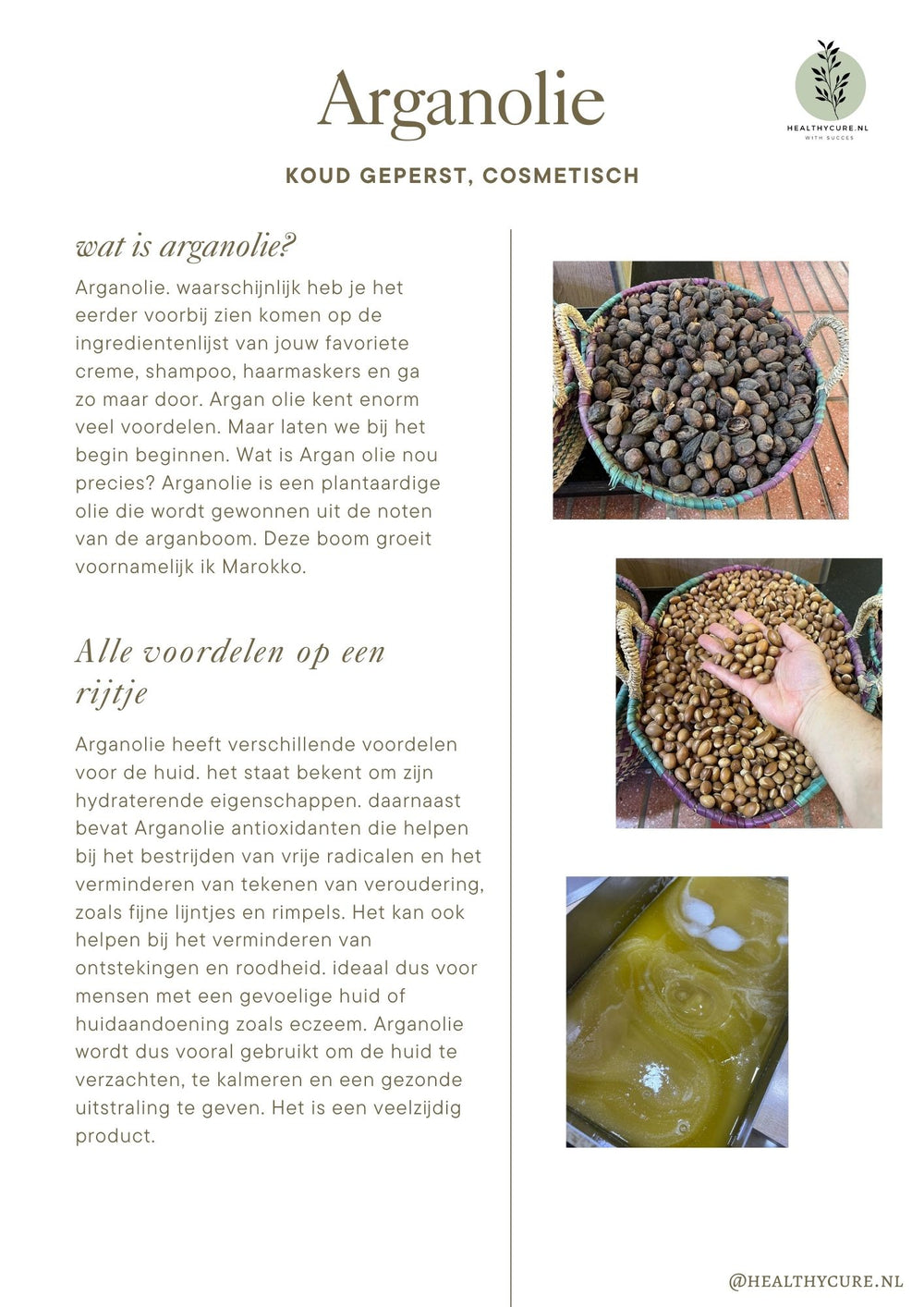 Bedankjes arganolie 3ml €2,- per stuk. (25 stuks)