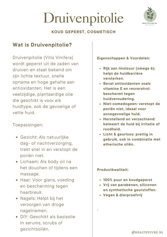 Druivenpitolie 30ml – Nieuw! Binnenkort beschikbaar