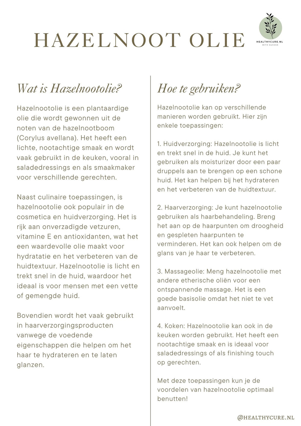 Hazelnootolie 50ml