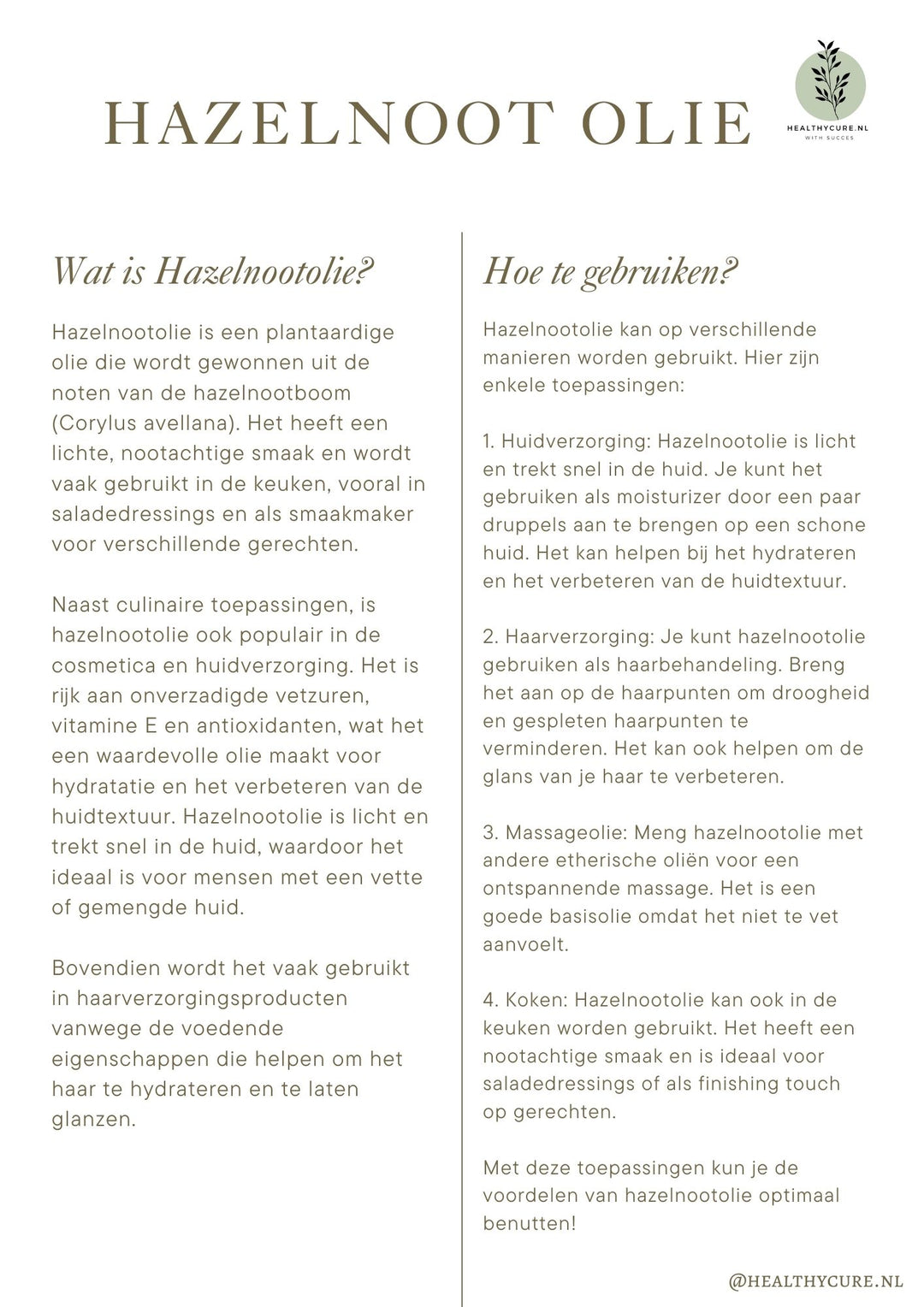 Hazelnootolie 50ml