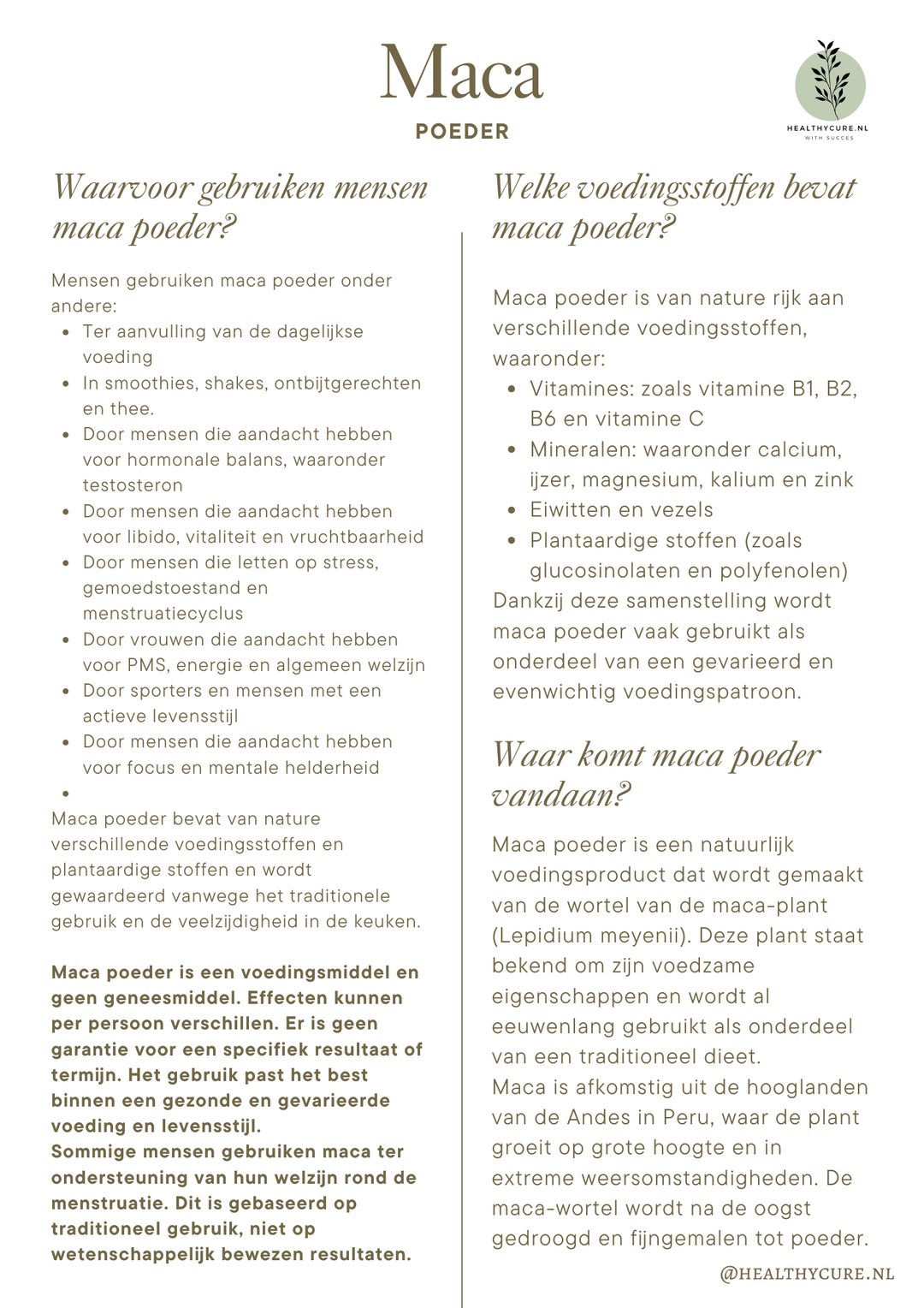 Maca poeder 30gram