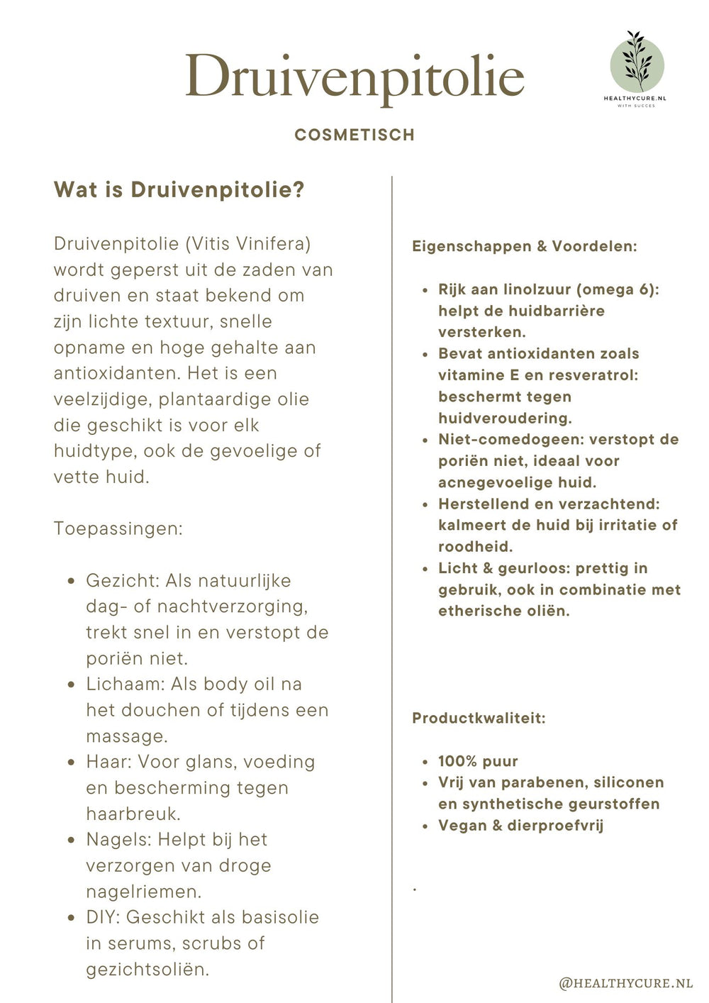Druivenpitolie 30ml – Nieuw!