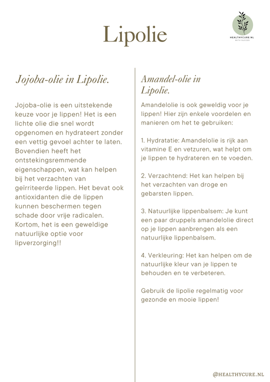 Bedankjes lipolie 3ml €2,- per stuk. (25 stuks)