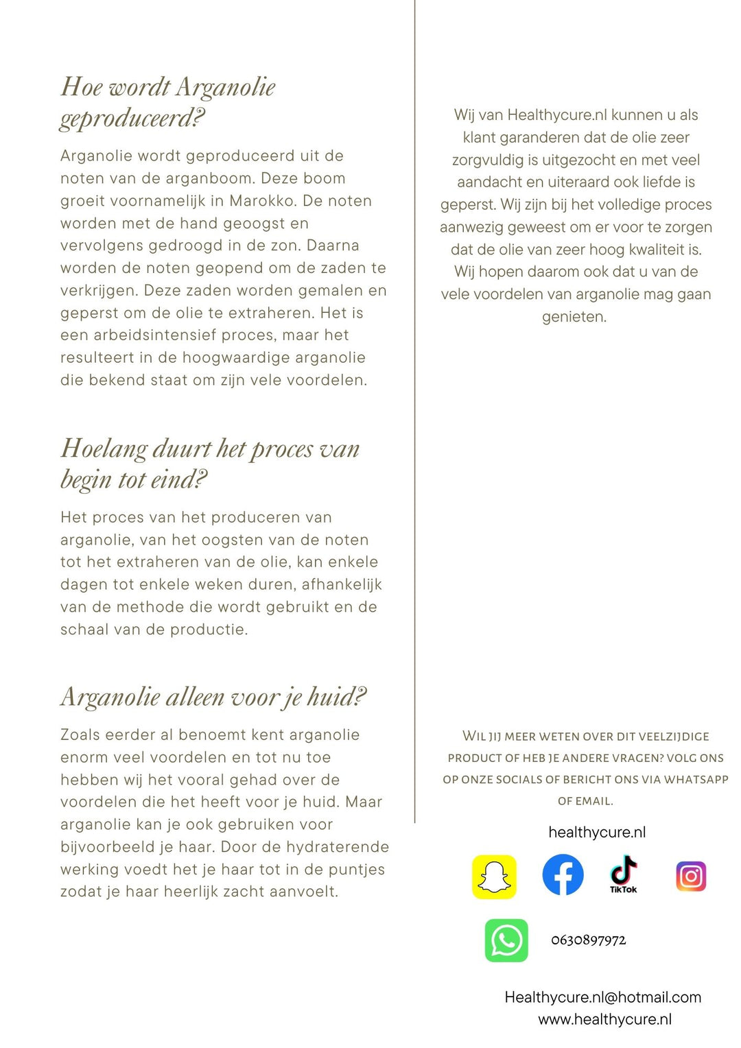 Huile d'Argan Cosmétique 50ml