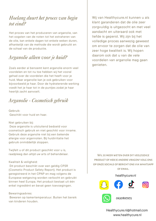 Arganolie Cosmetisch 50ml