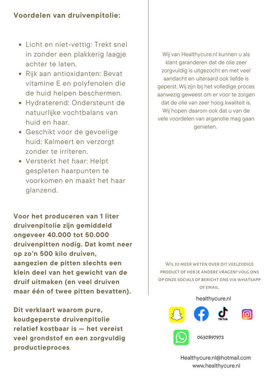 Druivenpitolie 30ml – Nieuw! Binnenkort beschikbaar