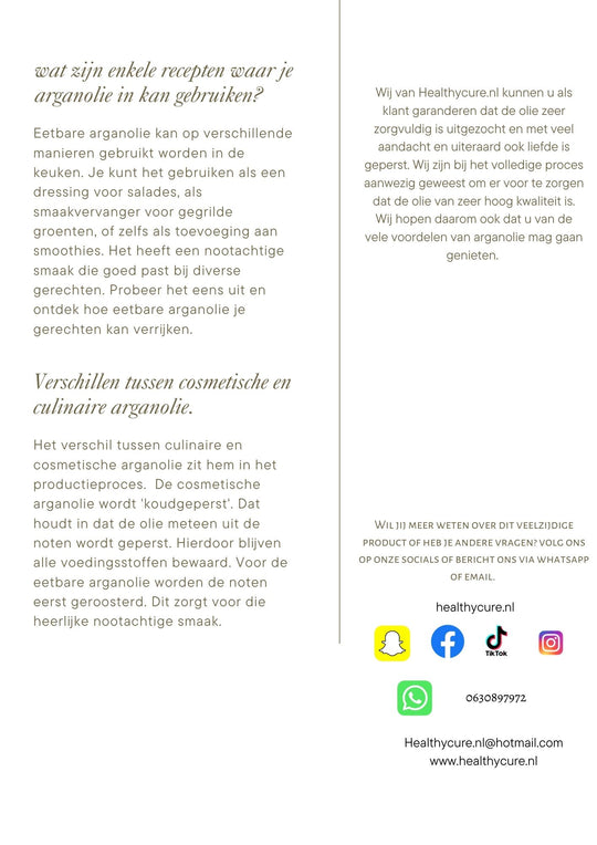 Huile d'Argan Culinaire 150ml