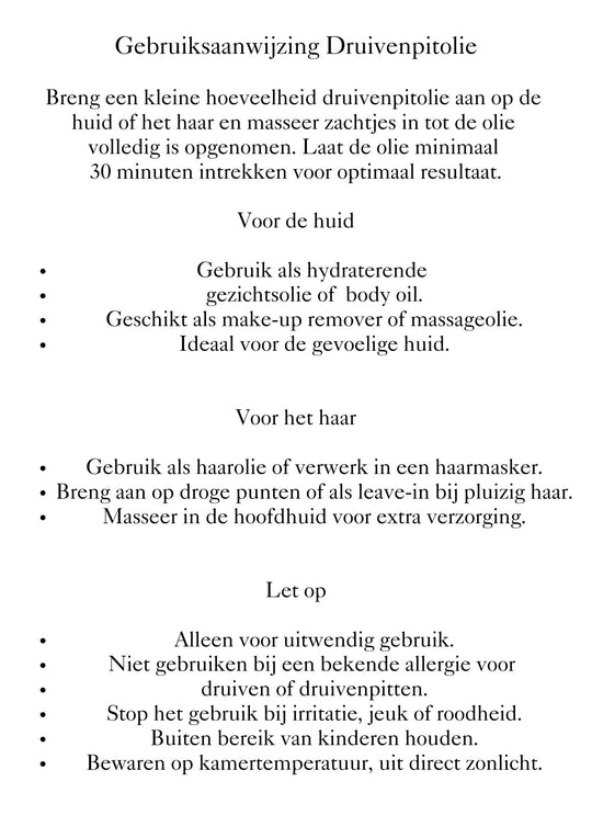 Druivenpitolie 30ml – Nieuw! Binnenkort beschikbaar