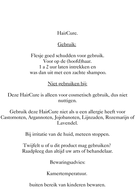 HairCure 50ml Nieuw!