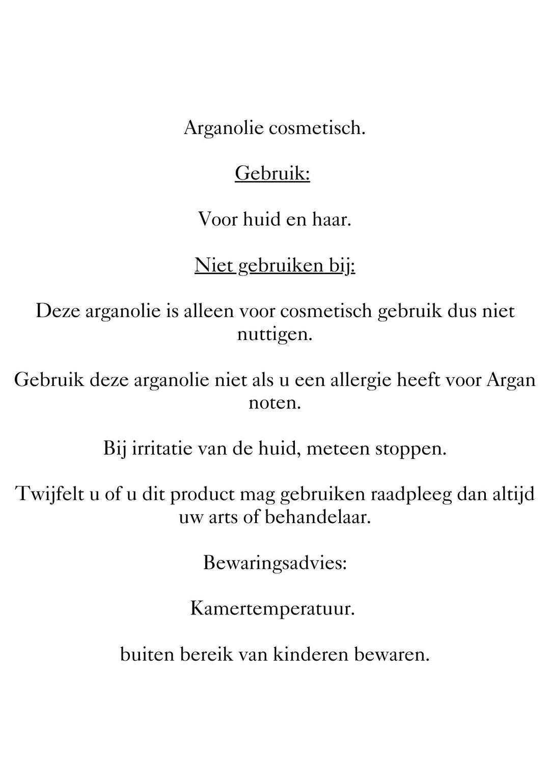 Bedankjes arganolie 3ml €2,- per stuk. (25 stuks)