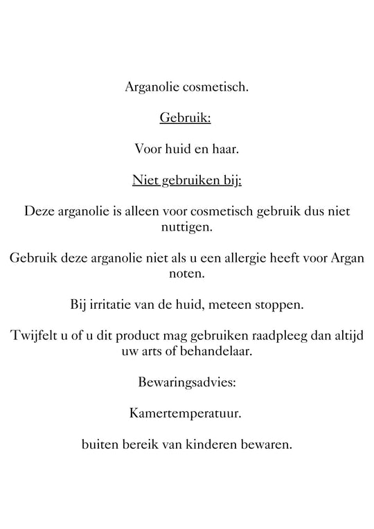 Bedankjes arganolie 3ml €2,- per stuk. (25 stuks)